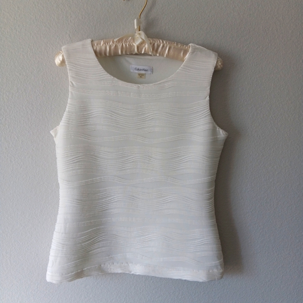 Calvin Klein White Sleeveless Top